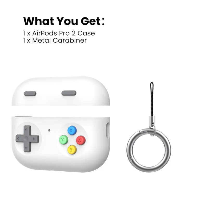 AHASTYLE PT-DD04 For Apple AirPods Pro 2 Game Console Design Split Silicone Protective Cover Earphone Case - White
