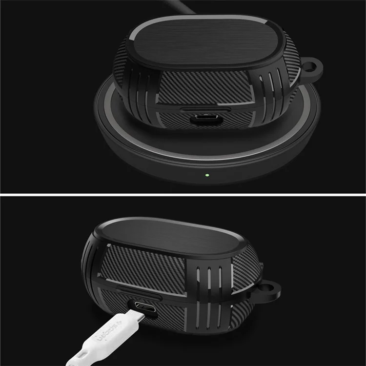 Für Jabra Elite 7 Pro / Elite 7 Active Anti-Scratch Ohrhörer-Schutz TPU-Abdeckung mit Tragegriff - Schwarz