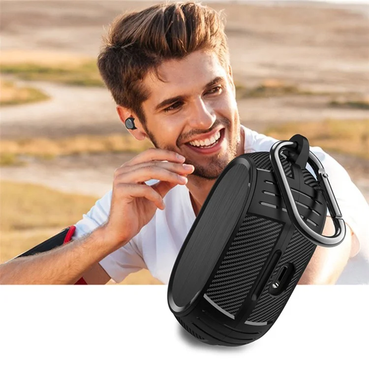 Für Jabra Elite 7 Pro / Elite 7 Active Anti-Scratch Ohrhörer-Schutz TPU-Abdeckung mit Tragegriff - Schwarz