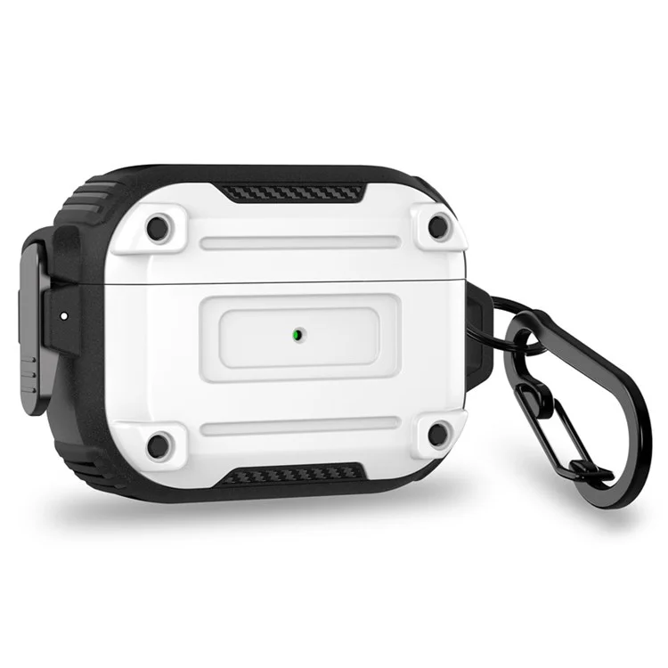 Per AirPods Pro 2 Anti-drop PC+TPU Case Bluetooth Earbud Cover with Hanging Buckle - Bianco
