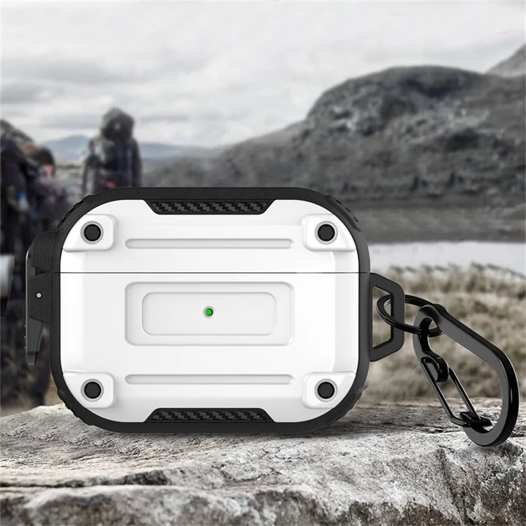 Per AirPods Pro 2 Anti-drop PC+TPU Case Bluetooth Earbud Cover with Hanging Buckle - Bianco