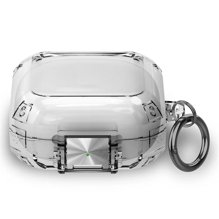 Funda TPU transparente para Beats Fit Pro, Protector de auriculares TWS con cierre de metal y hebilla de transporte - Transparente