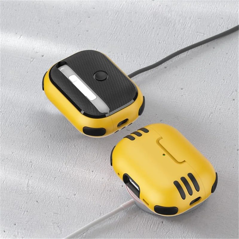 Dustproof Case for AirPods Pro 2 Bluetooth-compatible Earbud Hard PC Cover with Hanging Buckle - Red