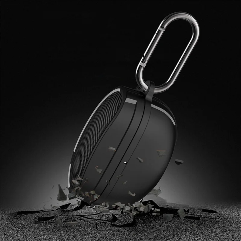 Per Sony WF-1000XM5 Bluetooth Auricolare Custodia Protettiva in TPU con Fibbia Appesa - Nero