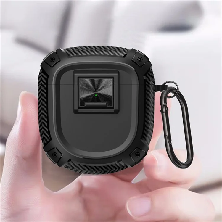 For Bose QuietComfort Ultra / QuietComfort Earbuds II Earphone Protector TPU Cover with Carrying Buckle - Black
