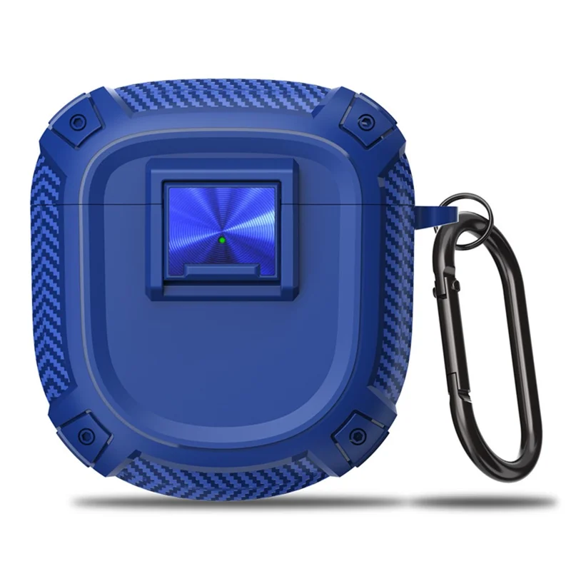For Bose QuietComfort Ultra / QuietComfort Earbuds II Earphone Protector TPU Cover with Carrying Buckle - Blue