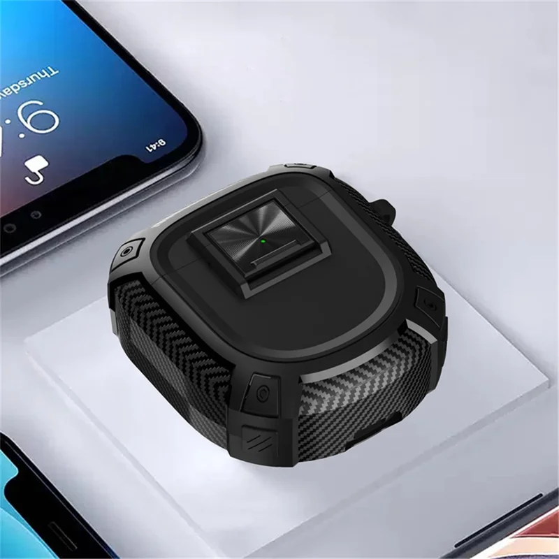 For Bose QuietComfort Ultra / QuietComfort Earbuds II Earphone Protector TPU Cover with Carrying Buckle - Blue