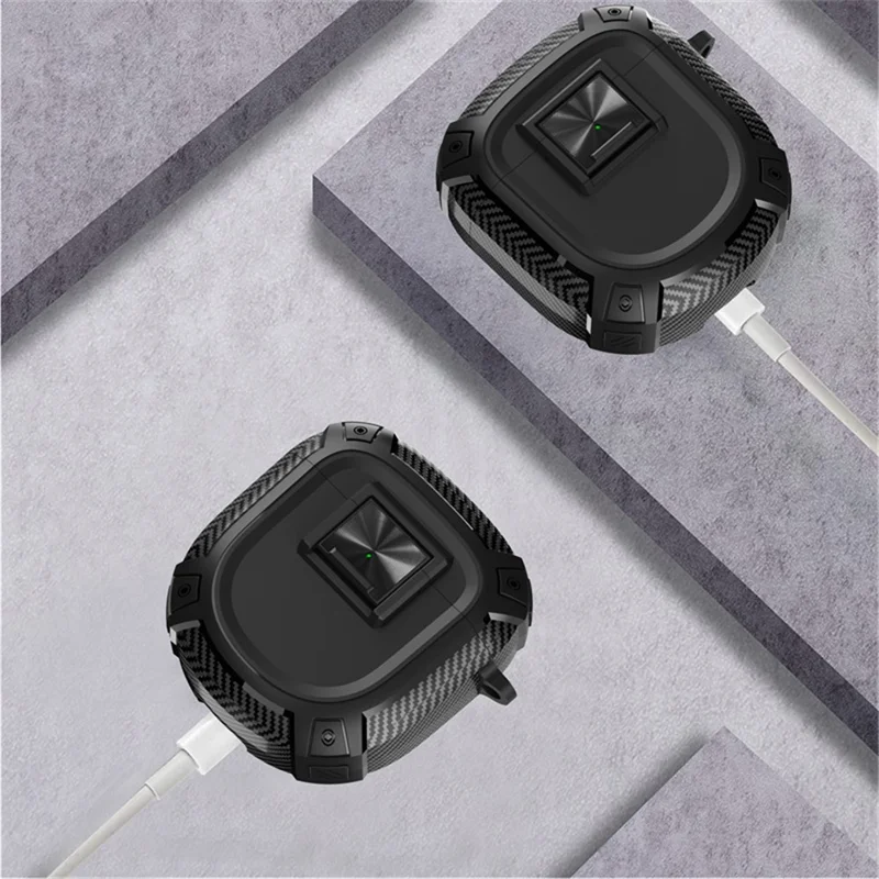 For Bose QuietComfort Ultra / QuietComfort Earbuds II Earphone Protector TPU Cover with Carrying Buckle - Blue