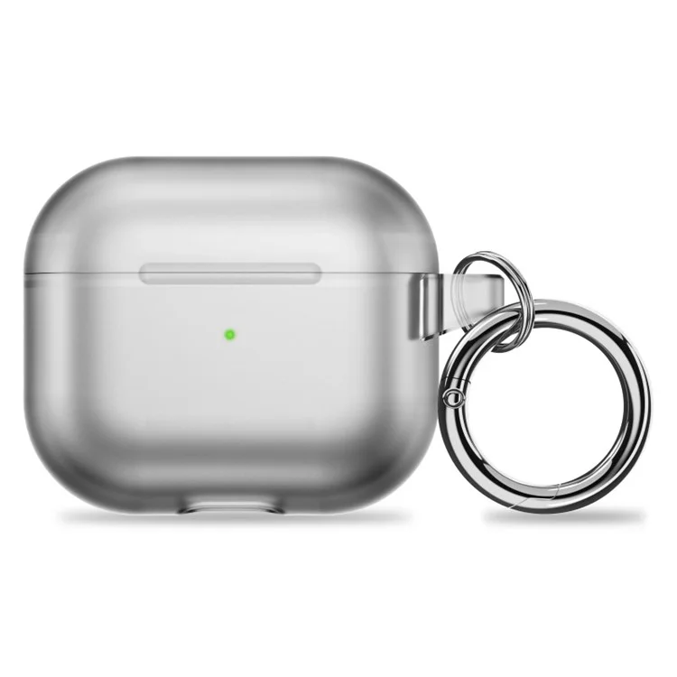 Weiche TPU-Hülle für AirPods Pro 2 Bluetooth-Ohrhörer, hautberührende, transluzente Abdeckung mit Aufhängebügel - Transparentes Schwarz