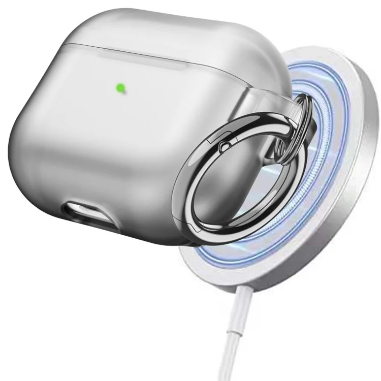 Weiche TPU-Hülle für AirPods Pro 2 Bluetooth-Ohrhörer, hautberührende, transluzente Abdeckung mit Aufhängebügel - Transparentes Schwarz