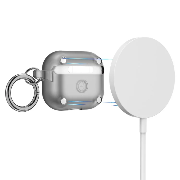 Weiche TPU-Hülle für AirPods Pro 2 Bluetooth-Ohrhörer, hautberührende, transluzente Abdeckung mit Aufhängebügel - Transparentes Schwarz