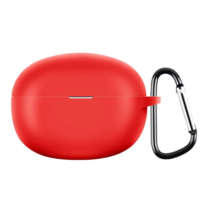 For Realme Buds Air 5 Dustproof Earphone Cover Bluetooth-compatible Headset Sleeve Silicone Case with Buckle - Red