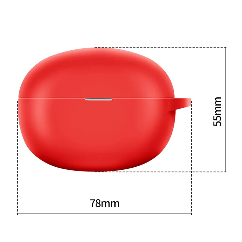 For Realme Buds Air 5 Dustproof Earphone Cover Bluetooth-compatible Headset Sleeve Silicone Case with Buckle - Red