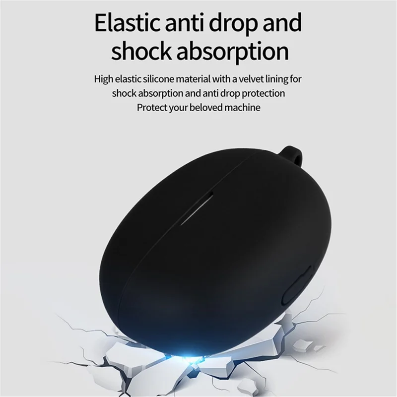 For Realme Buds Air 5 Dustproof Earphone Cover Bluetooth-compatible Headset Sleeve Silicone Case with Buckle - Red