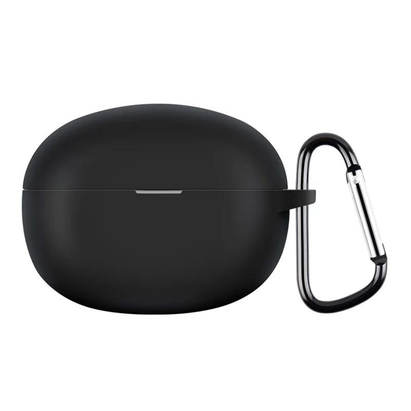 For Realme Buds Air 5 Dustproof Earphone Cover Bluetooth-compatible Headset Sleeve Silicone Case with Buckle - Black