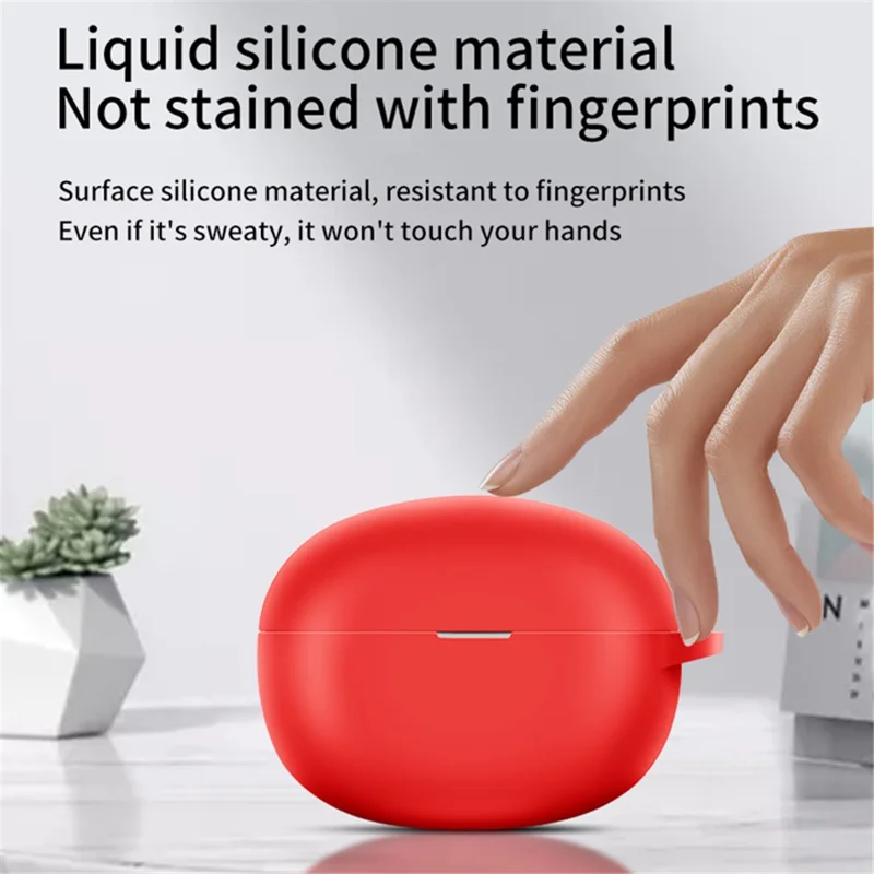 For Realme Buds Air 5 Dustproof Earphone Cover Bluetooth-compatible Headset Sleeve Silicone Case with Buckle - Black