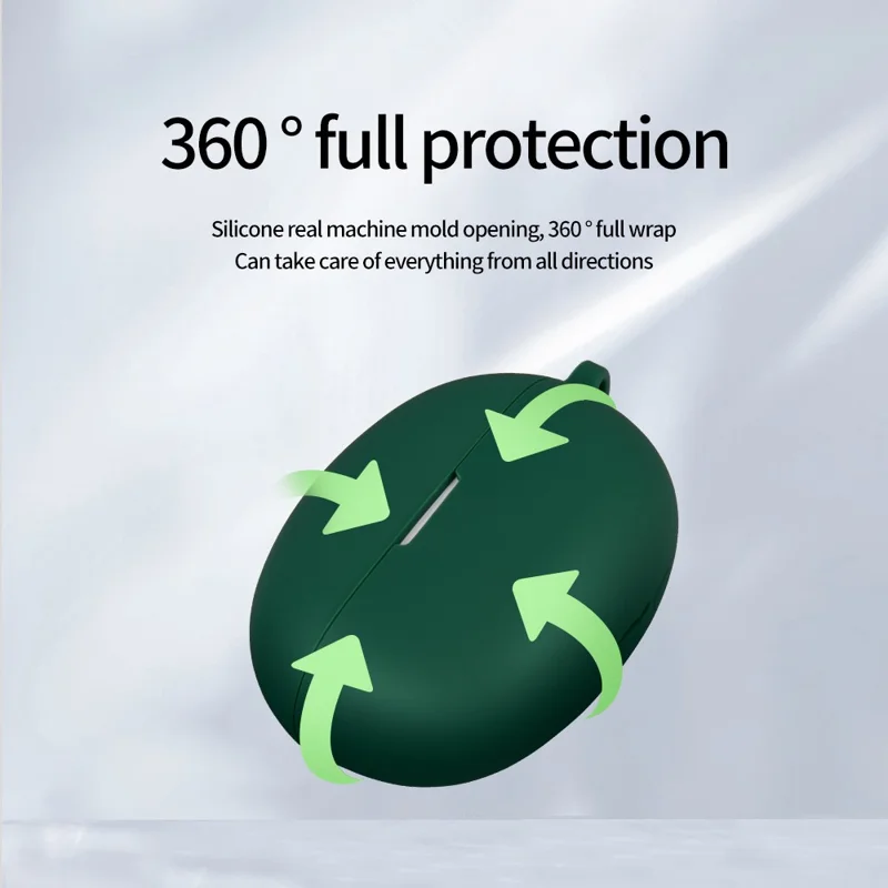 For Realme Buds Air 5 Dustproof Earphone Cover Bluetooth-compatible Headset Sleeve Silicone Case with Buckle - Black