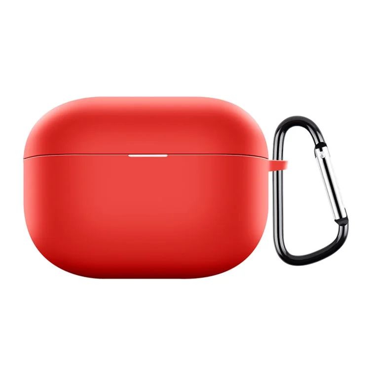 Para Realme Buds T300 Silicone Case Dustproof Earphone Cover Bluetooth Headset Sleeve with Buckle - Vermelho