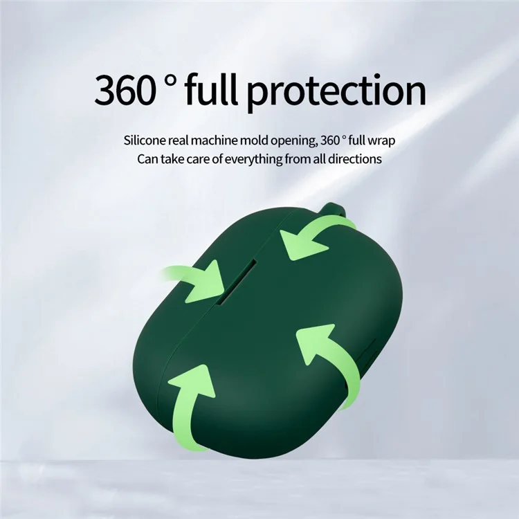 Para Realme Buds T300 Silicone Case Dustproof Earphone Cover Bluetooth Headset Sleeve with Buckle - Vermelho
