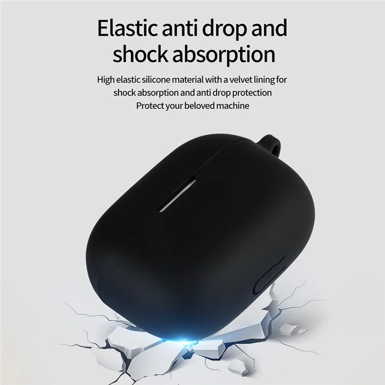 Para Realme Buds T300 Silicone Case Dustproof Earphone Cover Bluetooth Headset Sleeve with Buckle - Vermelho