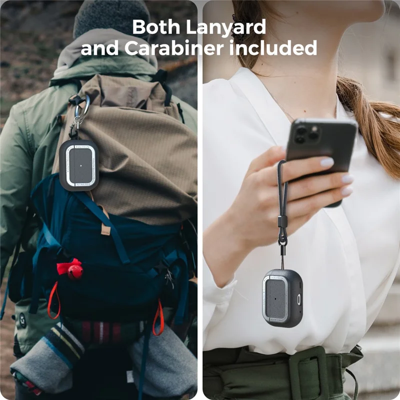 AHASTYLE JY09 Per AirPods Pro 2 Cover Protettiva in TPU+Lega di Alluminio Tipo Split Custodia per Auricolari - Nero