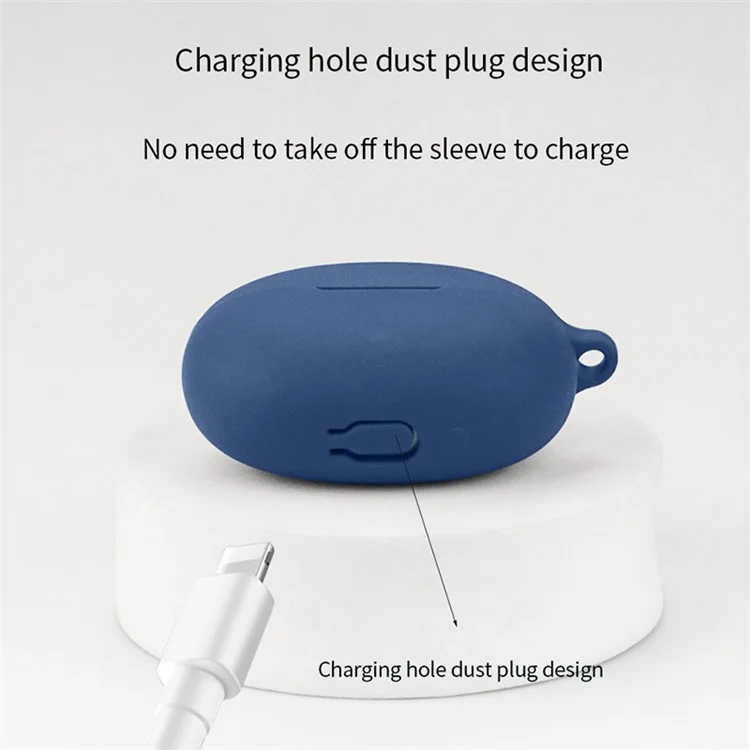 For Honor Wingcloud X5s Pro Bluetooth-compatible Earphone Silicone Case Protective Cover - Dark Blue