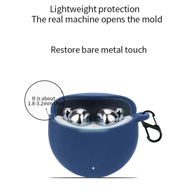 For HONOR MOECEN X5e Flexible Earphone Cover Silicone Case Bluetooth-compatible Headset Sleeve with Buckle - Dark Blue