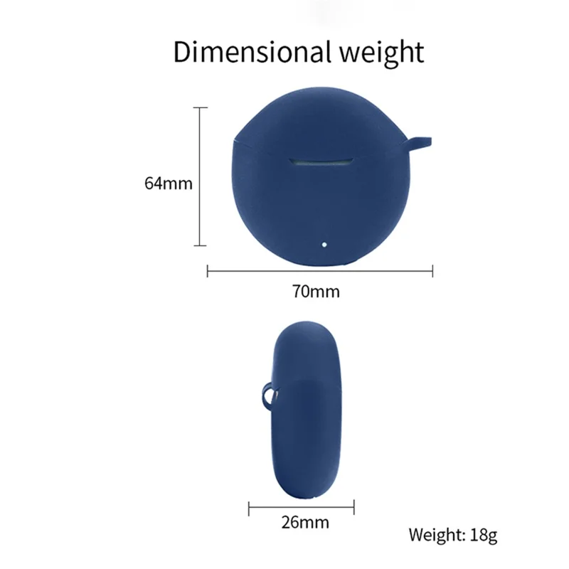 For HONOR MOECEN X5e Flexible Earphone Cover Silicone Case Bluetooth-compatible Headset Sleeve with Buckle - Dark Blue