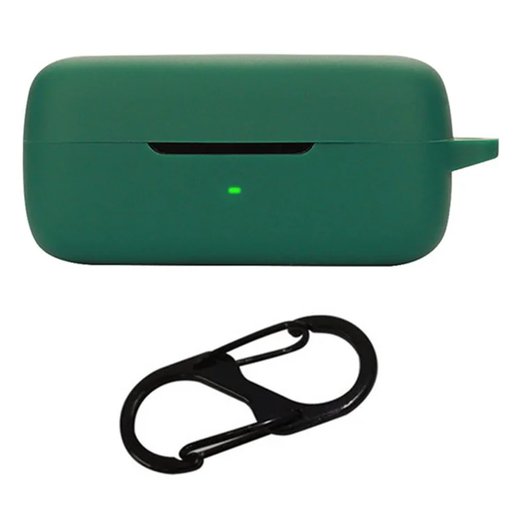 TWS Headset Sleeve for EarFun Free Pro 3 Earphone Cover Silicone Case with Buckle - Blackish Green