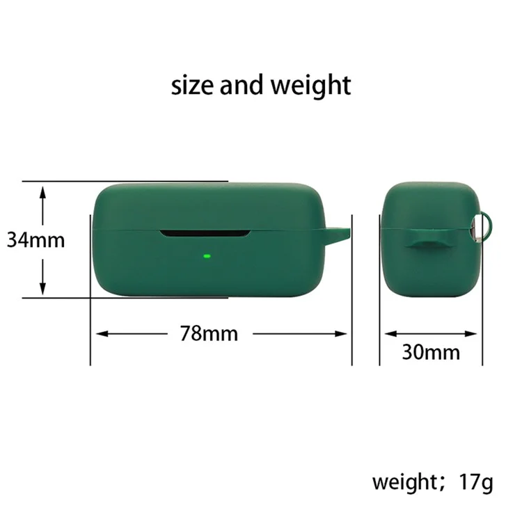 TWS Headset Sleeve for EarFun Free Pro 3 Earphone Cover Silicone Case with Buckle - Blackish Green