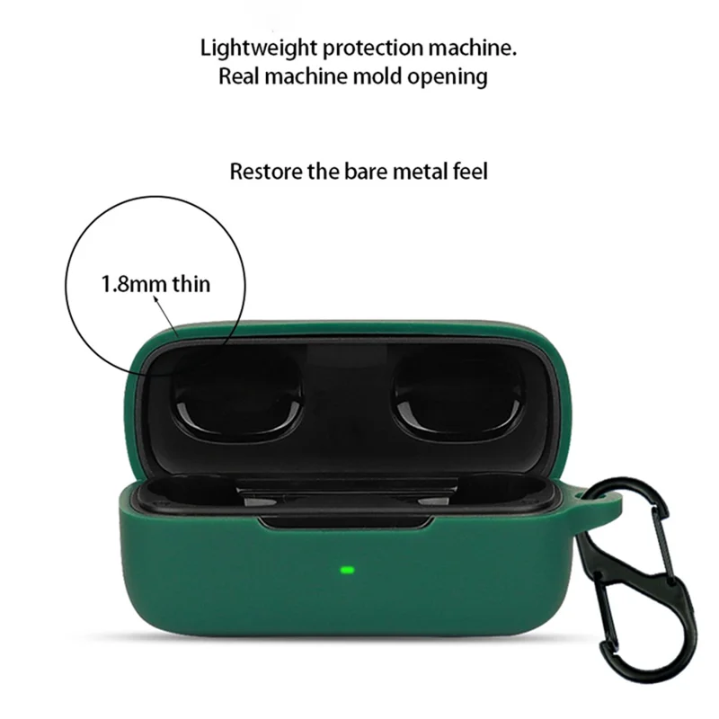 Headset Sleeve for EarFun Free Pro 3 Earphone Cover Silicone Case with Buckle - Black