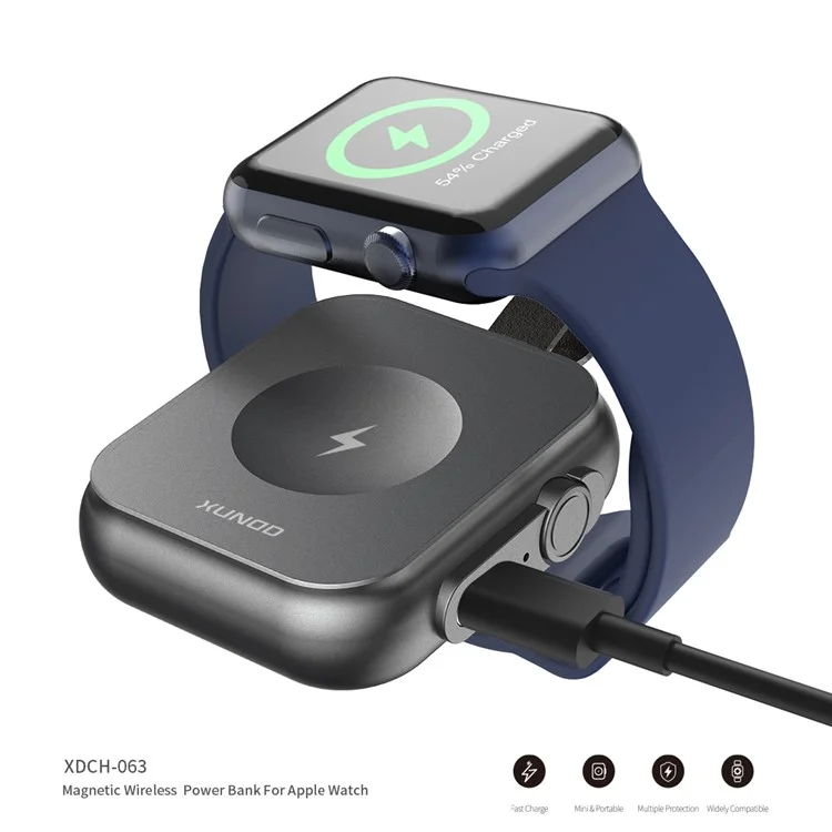 XUNDD XDCH-063 WP1 Pour Apple Watch 1200mAh Power Bank avec Boucle de Suspension Chargeur Sans Fil Magnétique