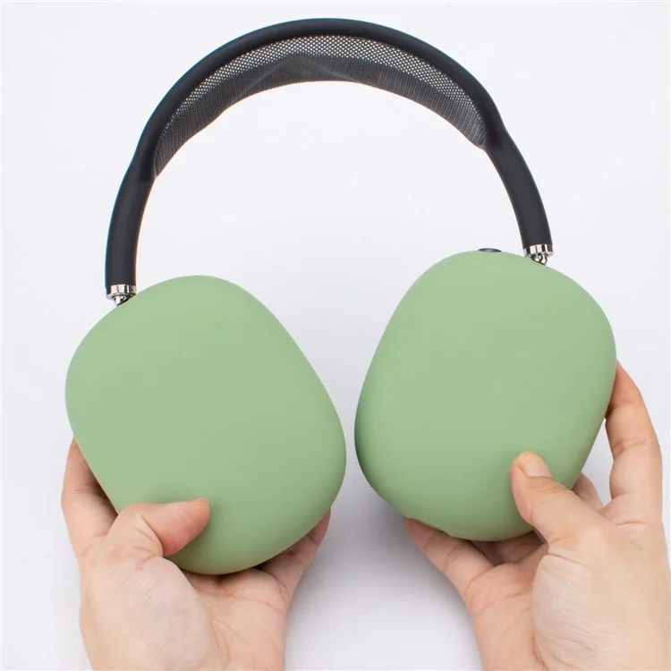 Para AirPods Max Auricular Silicona Cáscara Auricular Cubierta Auricular Cubierta Headbeam Bolsa de Almacenamiento Conjunto - Matcha Green