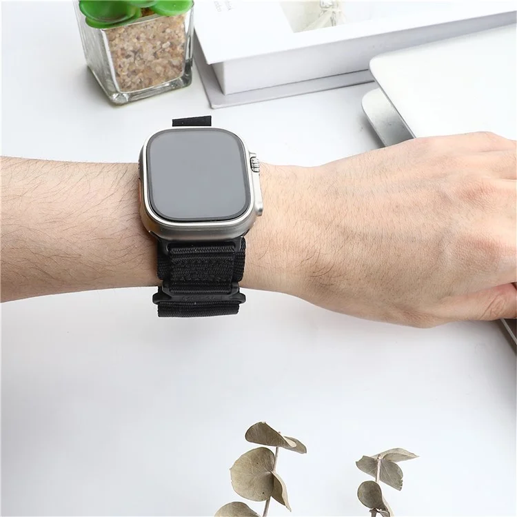 Watch Band for Apple Watch Series 10 42mm / 9 8 7 41mm / SE (2023) SE (2022) SE 6 5 4 40mm / 3 2 1 38mm Nylon Watch Band Braided Strap - Black