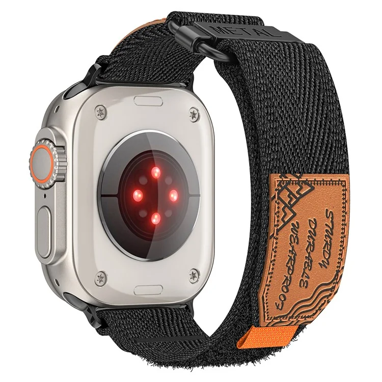Для Apple Watch 10 46 мм / Ultra 2 / Ultra 49 мм / 9 8 7 45 мм / SE (2023) SE (2022) SE 6 5 4 44 мм / 3 2 1 42 мм Ремешок для часов Nylon Watch Band - Чёрный