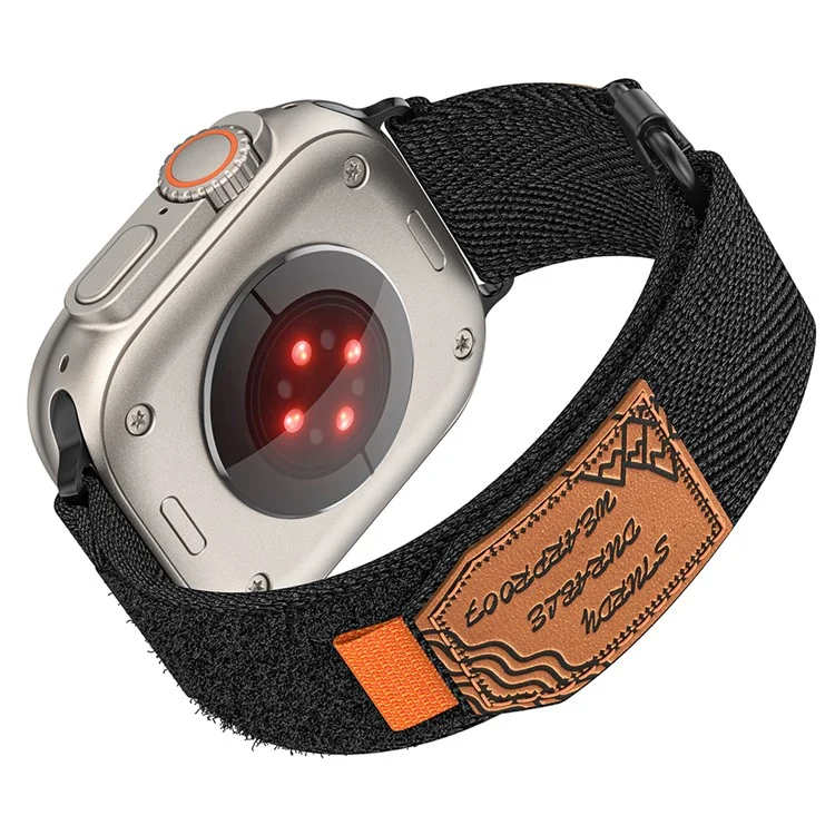 Для Apple Watch 10 46 мм / Ultra 2 / Ultra 49 мм / 9 8 7 45 мм / SE (2023) SE (2022) SE 6 5 4 44 мм / 3 2 1 42 мм Ремешок для часов Nylon Watch Band - Чёрный