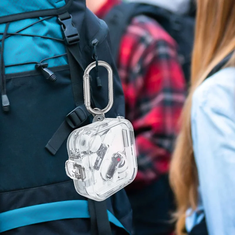 For Nothing Ear (2) Anti-Scratch PC Case Bluetooth-compatible Headset Sleeve Earphone Cover - Transparent Purple