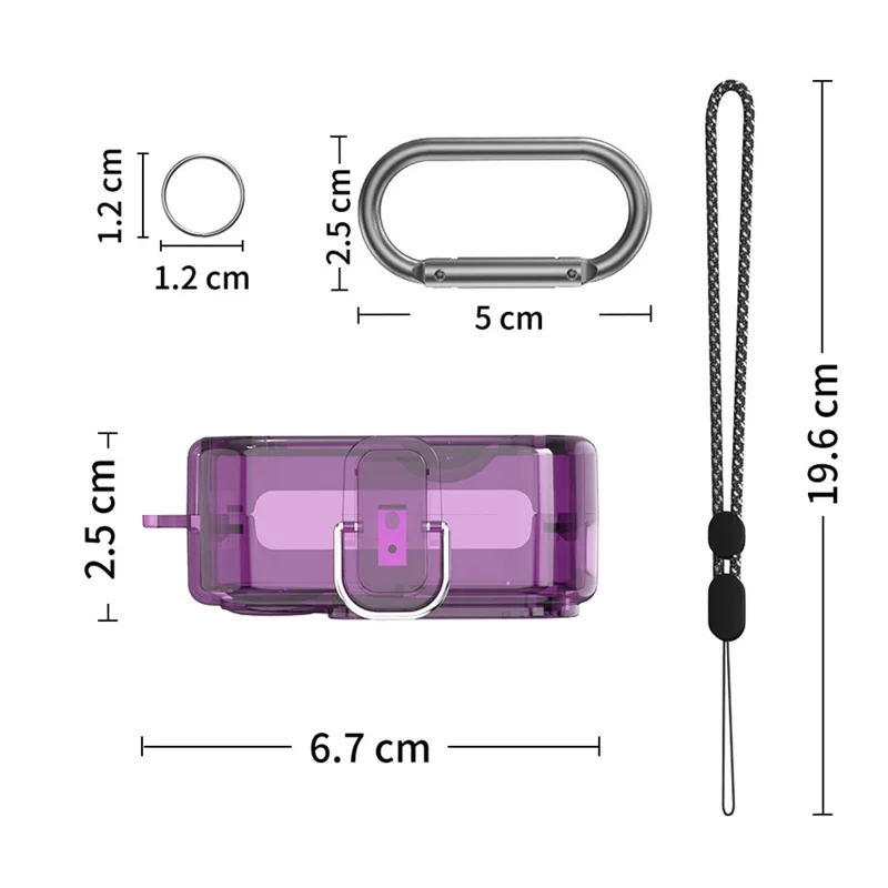 For Nothing Ear (2) Anti-Scratch PC Case Bluetooth-compatible Headset Sleeve Earphone Cover - Transparent Purple