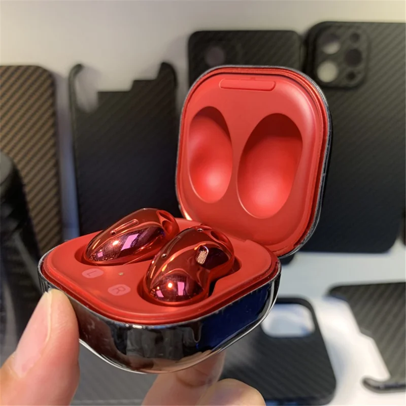 Für Samsung Galaxy Buds Pro Aramid-Faser-Etui Bluetooth-Headset-Hülle Kopfhörer-Cover - Glänzendes Schwarz