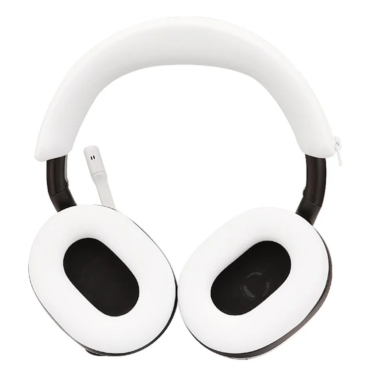 Para o Sony INZONE H7 Headphone Soft Silicone Head Beam Sleeve + Earpad Covers Set - Preto