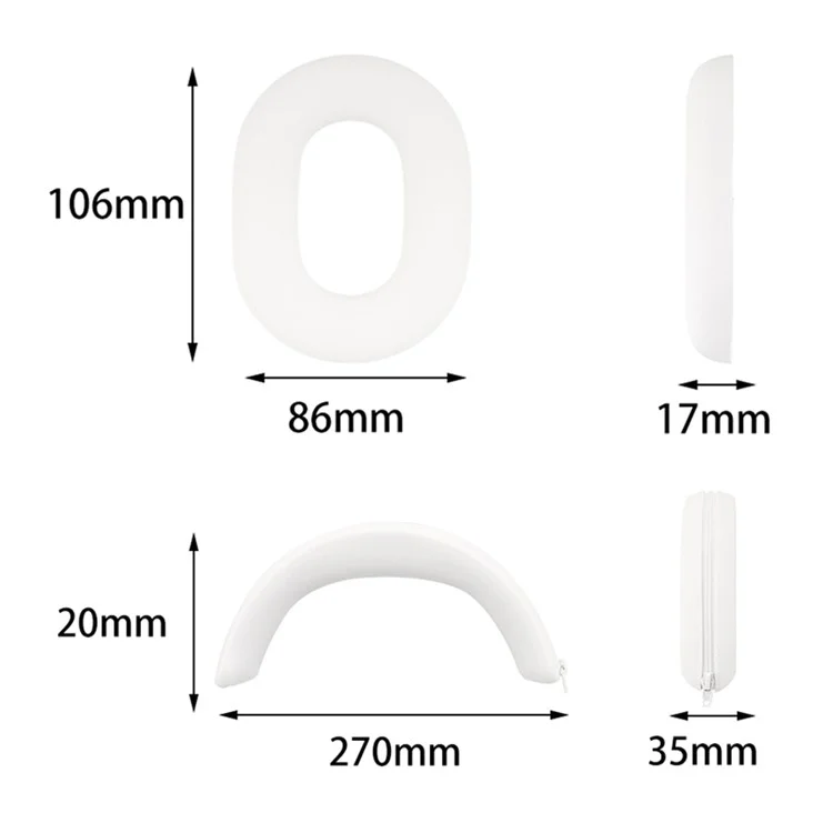 Para o Sony INZONE H7 Headphone Soft Silicone Head Beam Sleeve + Earpad Covers Set - Preto