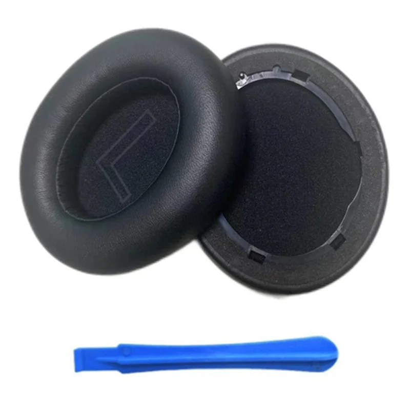 1 Pair Ear Pads for Anker Soundcore Life Q20 Protein Leather Headphone Ear Cushions with Mini Crowbar - Black