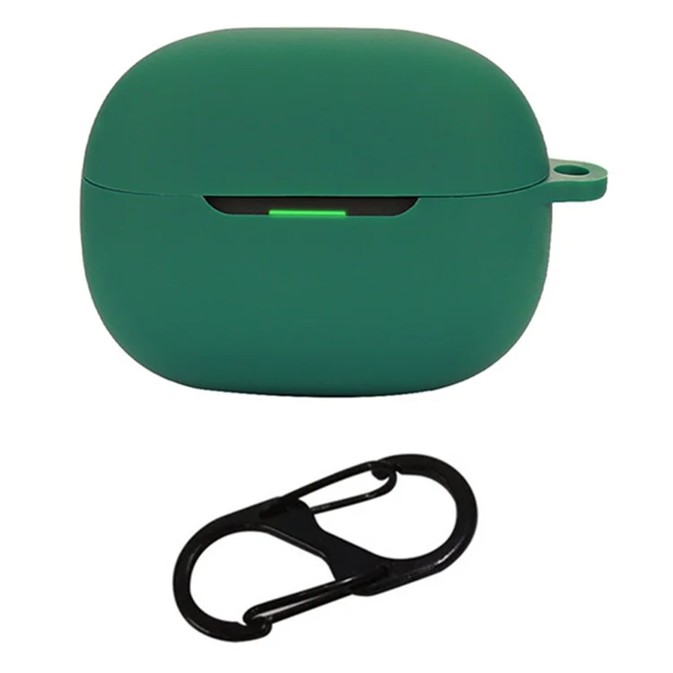 Pour Xiaomi Redmi Buds 5 Pro Étui en silicone Casque Bluetooth Housse Écouteur Couvercle avec Boucle - Vert noirâtre
