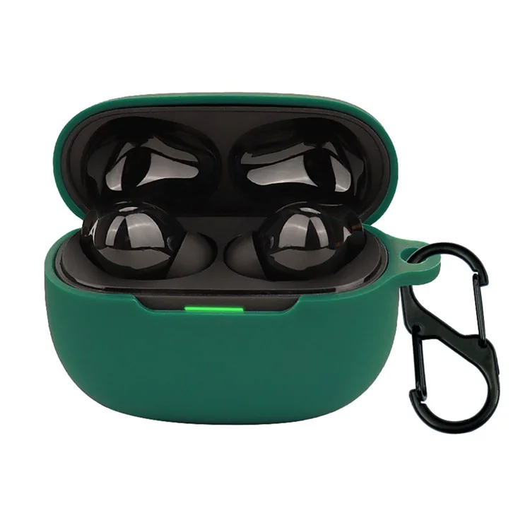 Pour Xiaomi Redmi Buds 5 Pro Étui en silicone Casque Bluetooth Housse Écouteur Couvercle avec Boucle - Vert noirâtre