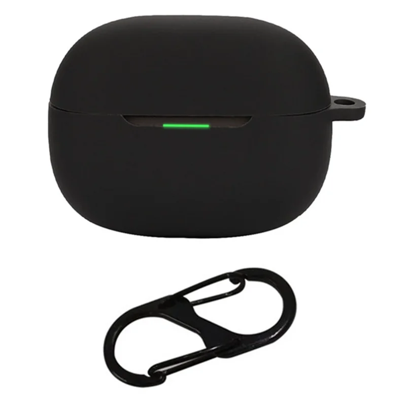 Pour Xiaomi Redmi Buds 5 Pro Étui en silicone Casque Bluetooth Manchon Housse d'écouteur avec boucle - Noir