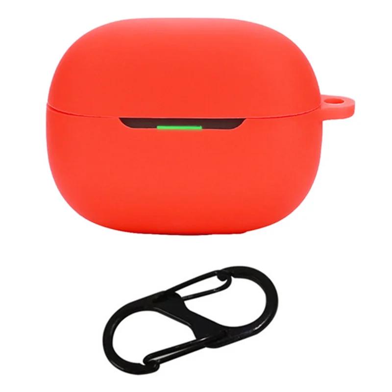 For Xiaomi Redmi Buds 5 Pro Silicone Case Bluetooth-compatible Headset Sleeve Earphone Cover with Buckle - Red