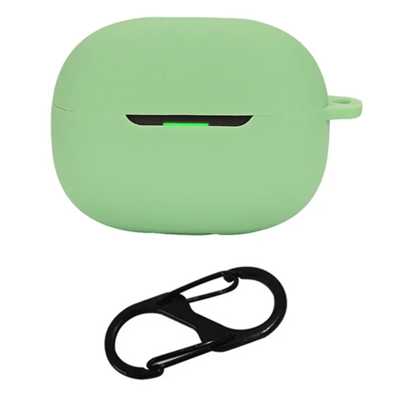 For Xiaomi Redmi Buds 5 Pro Silicone Case Bluetooth-compatible Headset Sleeve Earphone Cover with Buckle - Matcha Green