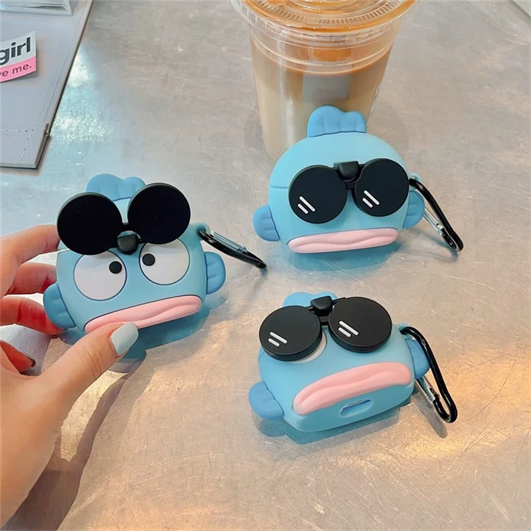 Per Apple AirPods 3 Cartoon Clownfish Silicone Cover Anti-drop Earphone Protective Case with Hanging Buckle