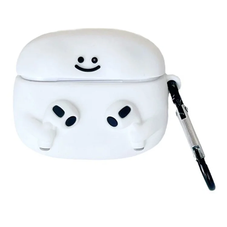 Для Apple AirPods 3 Cartoon Expression Silicone Cover Earphone Anti-drop Case with Anti-lost Buckle
