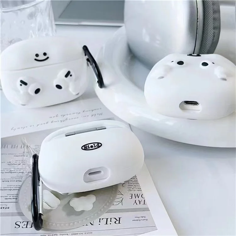 Para AirPods Pro 2 / AirPods Pro Silicone Cover Expression Expression Protective Protective Con Hebilla Anti-perdida